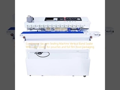 Continuous Vacuum  Sealing Machine Vertical Band Sealer With Laser Coder for pouches and foil film food packaging